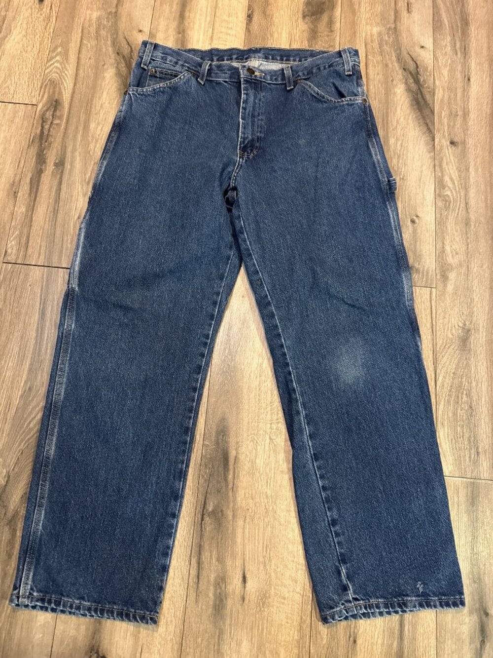 Dickies Mens Blue Denim Carpenter Jeans Size 34x30 Relaxed Fit